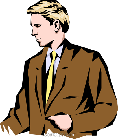 Man Standing Talking Royalty Free Vector Clip Art Illustration - Business Administration (408x480), Png Download