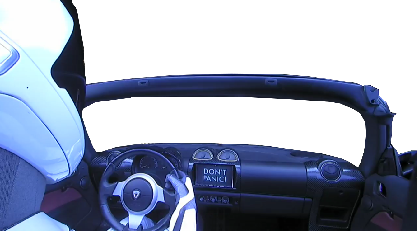 9492578 - Spacex Falcon Heavy Starman (1347x742), Png Download