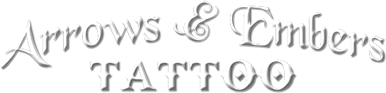 Arrows And Embers Tattoo - Arrows And Embers Custom Tattoo (700x230), Png Download