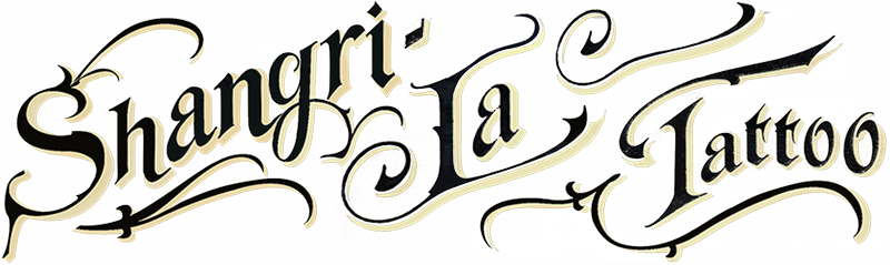 Shangri-la Tattoo Parlour - Shangri La Tattoo (800x239), Png Download
