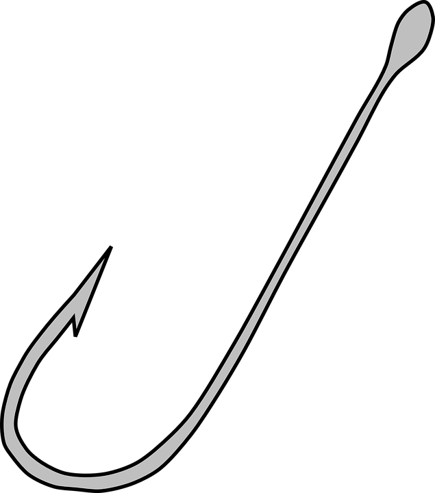 Fish Hook Png Images Free Download - Hook Clipart Black And White (635x720), Png Download