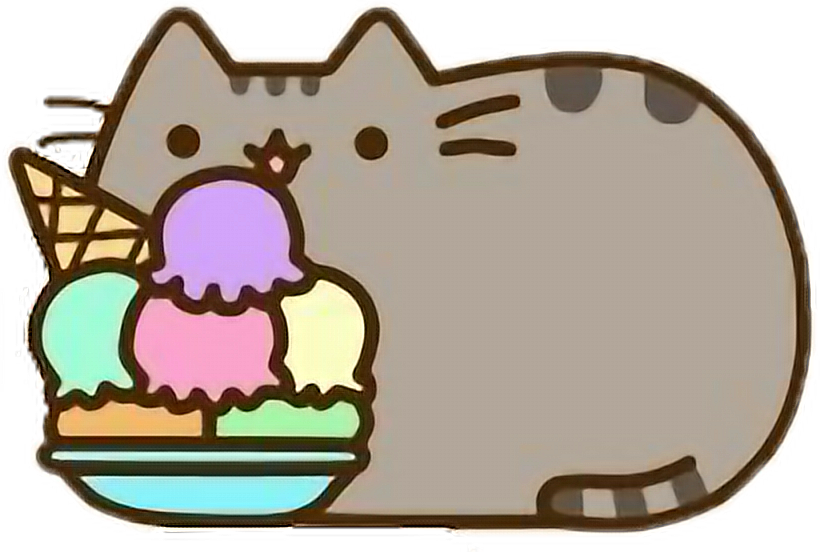 Summer Icecream Pusheen Cat Yummy Hot Cold Freetoedit - Pusheen The Cat 2018 Wall Calendar (820x552), Png Download