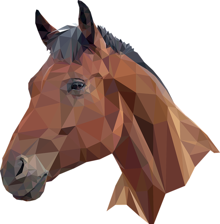Low Poly Horse Head (706x720), Png Download