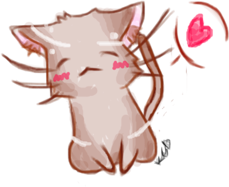 Cute Kitten X3 By The Lucky Star Cat-d49mee6 - Cat Cute Drawing Png (894x894), Png Download