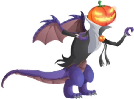 Halloween Dragon 3e - Halloween Dragon Dragon City (450x333), Png Download