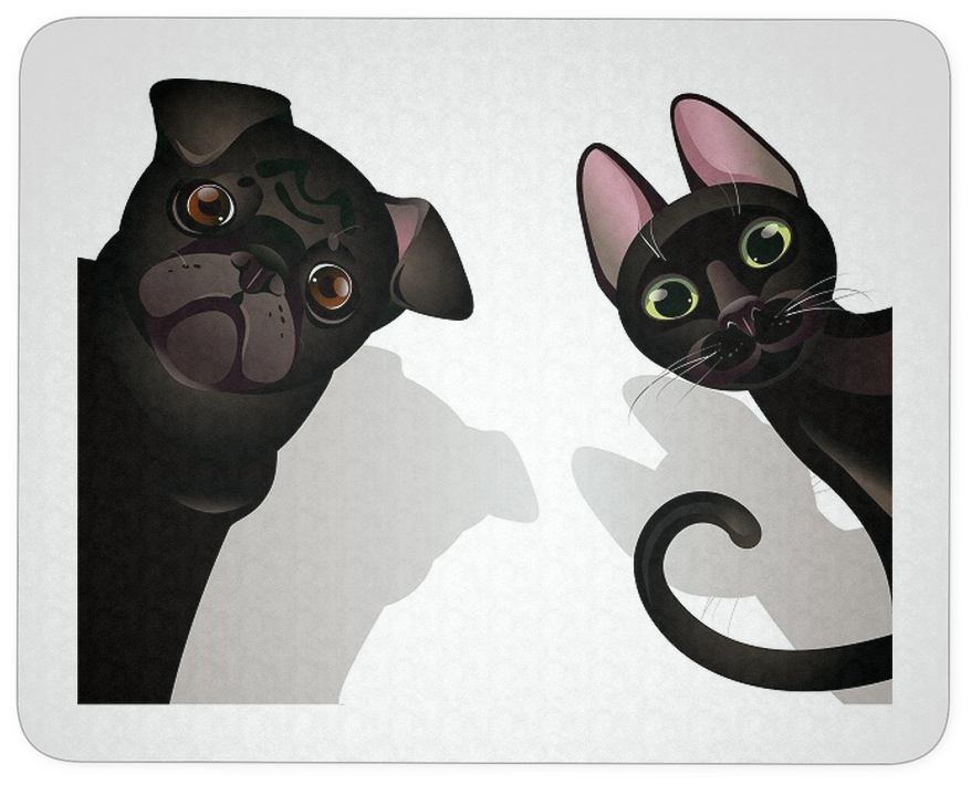 Cute Cat And Dog Mouse Pad - Canto Do Cachorro (1024x1024), Png Download