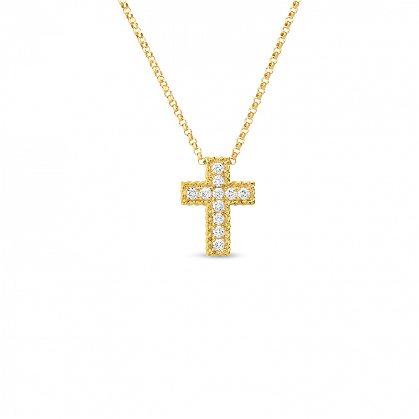 Roberto Coin 18kt Gold Diamond Cross Pendant - Pendant (1410x1800), Png Download