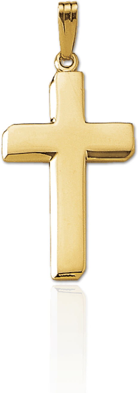 Thick Plain Cross - Gold Cross Necklace Png (1500x1500), Png Download