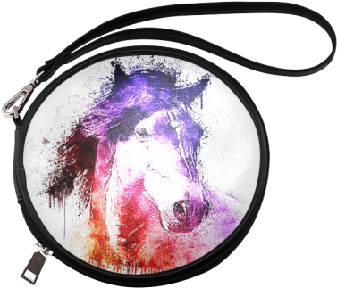 Watercolor Horse Round Makeup Bag - Watercolor Horse 15" Laptop Sleeve (500x500), Png Download