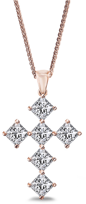 Shimansky My Girl Diamond Diagonal Cross Pendant - Locket (800x800), Png Download