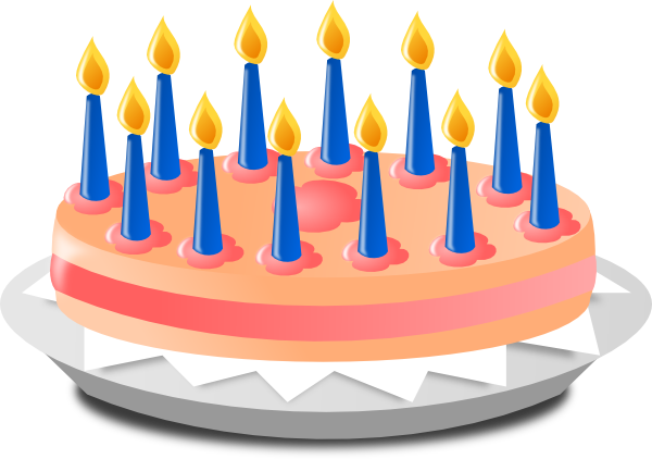 8th Birthday Cake Happy Birthday Clip Art Clip 4 Clipartcow - Birthday Cake 12 Candles (600x422), Png Download