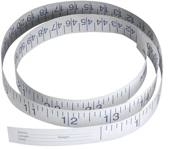 Flexible Tape Measure Features Inches On One Side And - Paper Tape Measure (600x324), Png Download
