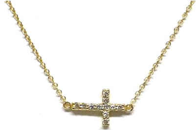 Cross Pave Necklace - Necklace (480x391), Png Download