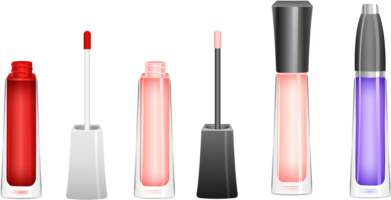 Kawaii Clipart Makeup - Lip Gloss Clip Art (1280x695), Png Download
