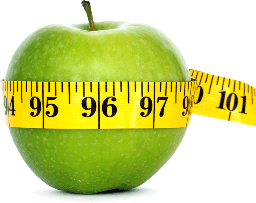 Apple With Tape Measure - Apple With Tape Measure Png (824x654), Png Download
