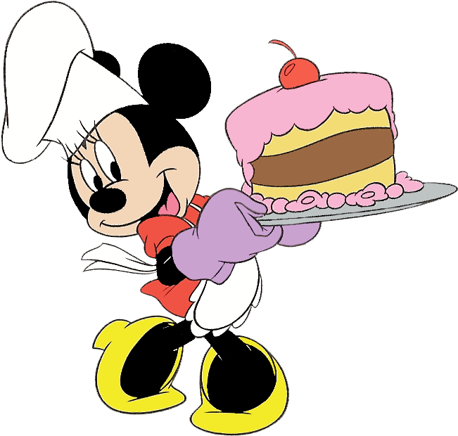 Mickey Mouse Clipart Birthday Cake Minnie Mouse With Cake Png Full Size Png Download Seekpng