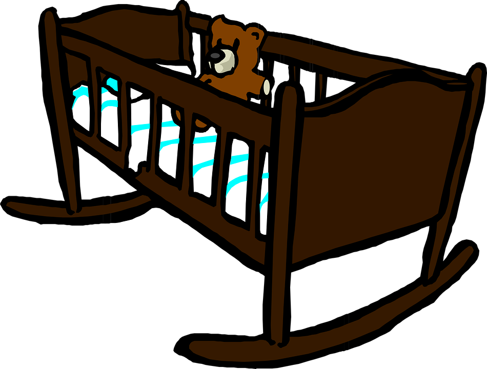 Crib Drawing Victorian Png Black And White Library - Clipart Crib (950x720), Png Download