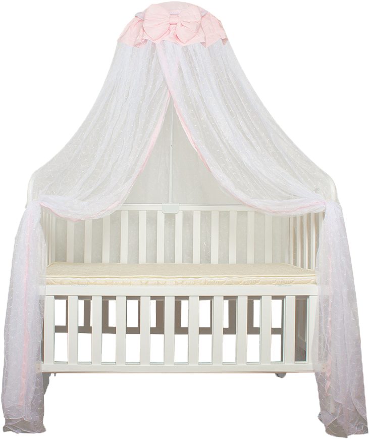 Baby Bed Crib Mosquito Net Canopy Mesh Dome Curtain - Transparent Baby Bed Png (1000x1000), Png Download