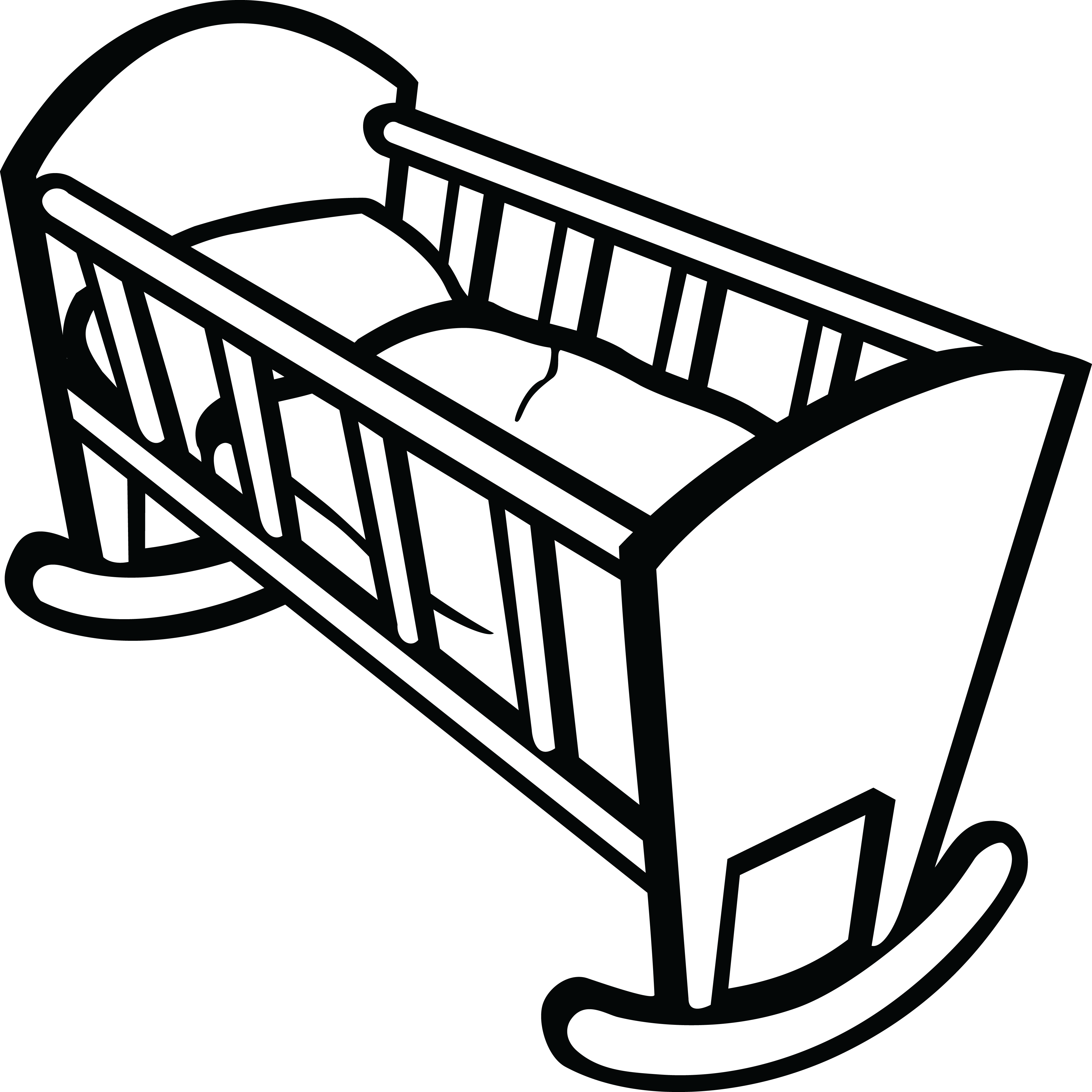 Clipart Cute Graphics Illustrations - Crib Clipart Black And White (4000x4000), Png Download