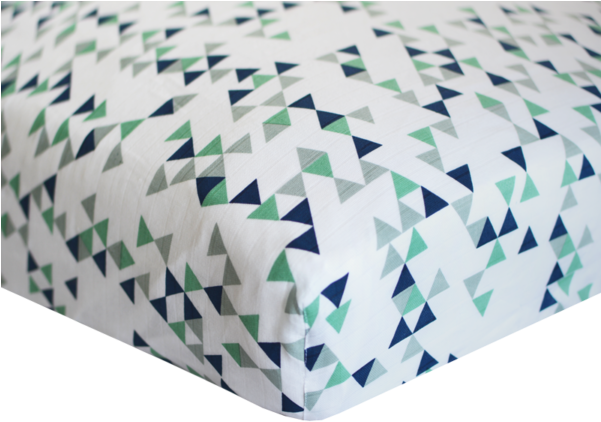 Logan Crib Sheet Blue / Green - Lampshade (600x447), Png Download