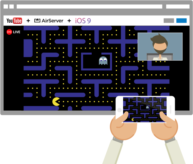 Live Stream Your Ios Apps And Games To Youtube - Air Server (664x562), Png Download