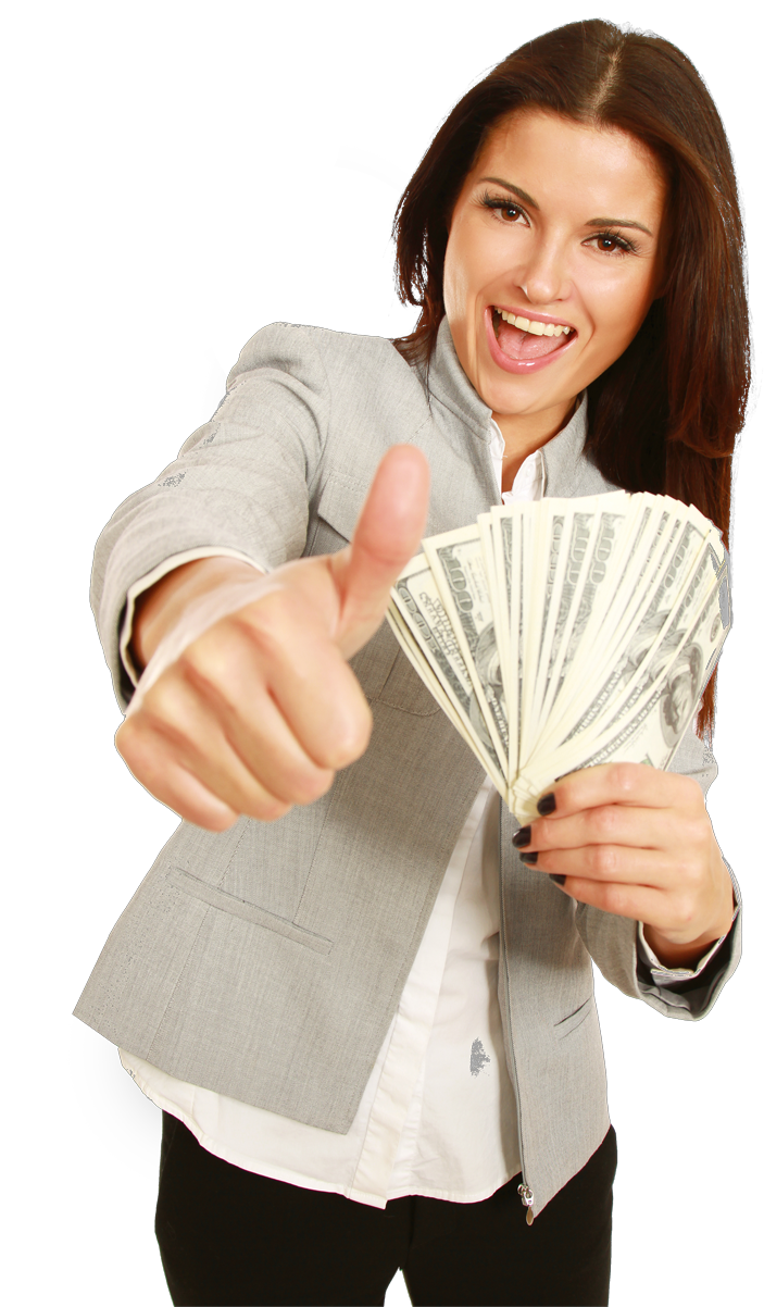 Find A Store - Girl With Money Png (838x1325), Png Download