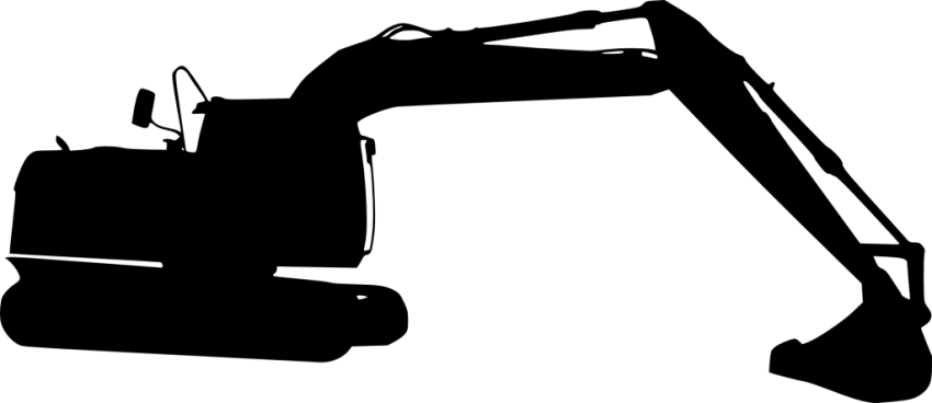 Free Png Excavator Silhouette Png Images Transparent - Excavator Silhouette (850x368), Png Download