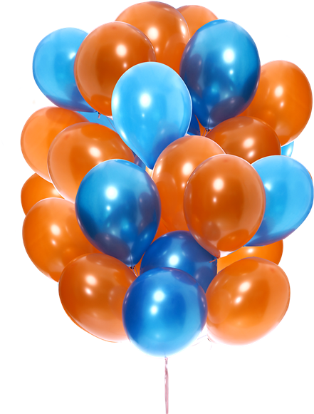 Picture Of Midnight Summer - Blue And Orange Balloons Transparent (600x600), Png Download