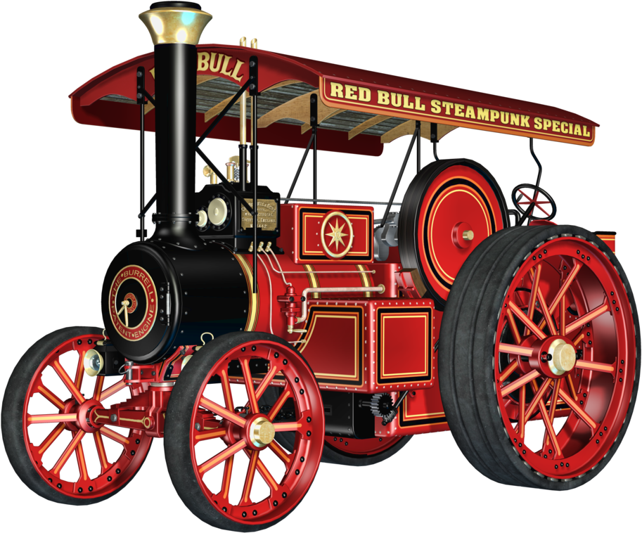 Steam Engine Png Clip Art Download - Traction Engine Transparent Background (1024x768), Png Download