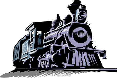 Old Steam Train Royalty Free Vector Clip Art Illustration - Trem A Vapor Png (480x323), Png Download