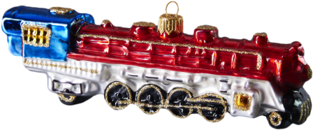 Large Locomotive Steam Train Engine Blown Ornament - Train (500x500), Png Download