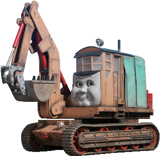 Oliver The Excavator - Bulldozer (384x315), Png Download