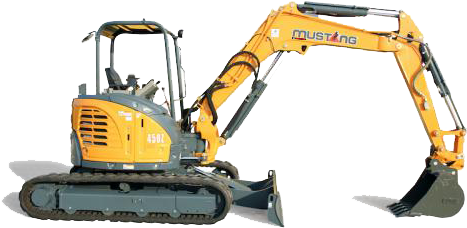 Excavators - Mustang Excavator (500x334), Png Download