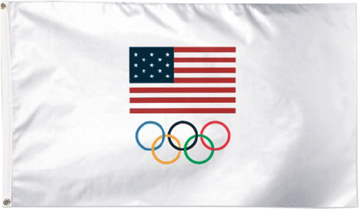 Usoc Olympic Rings Flag - Hershey's Sponsor (520x416), Png Download
