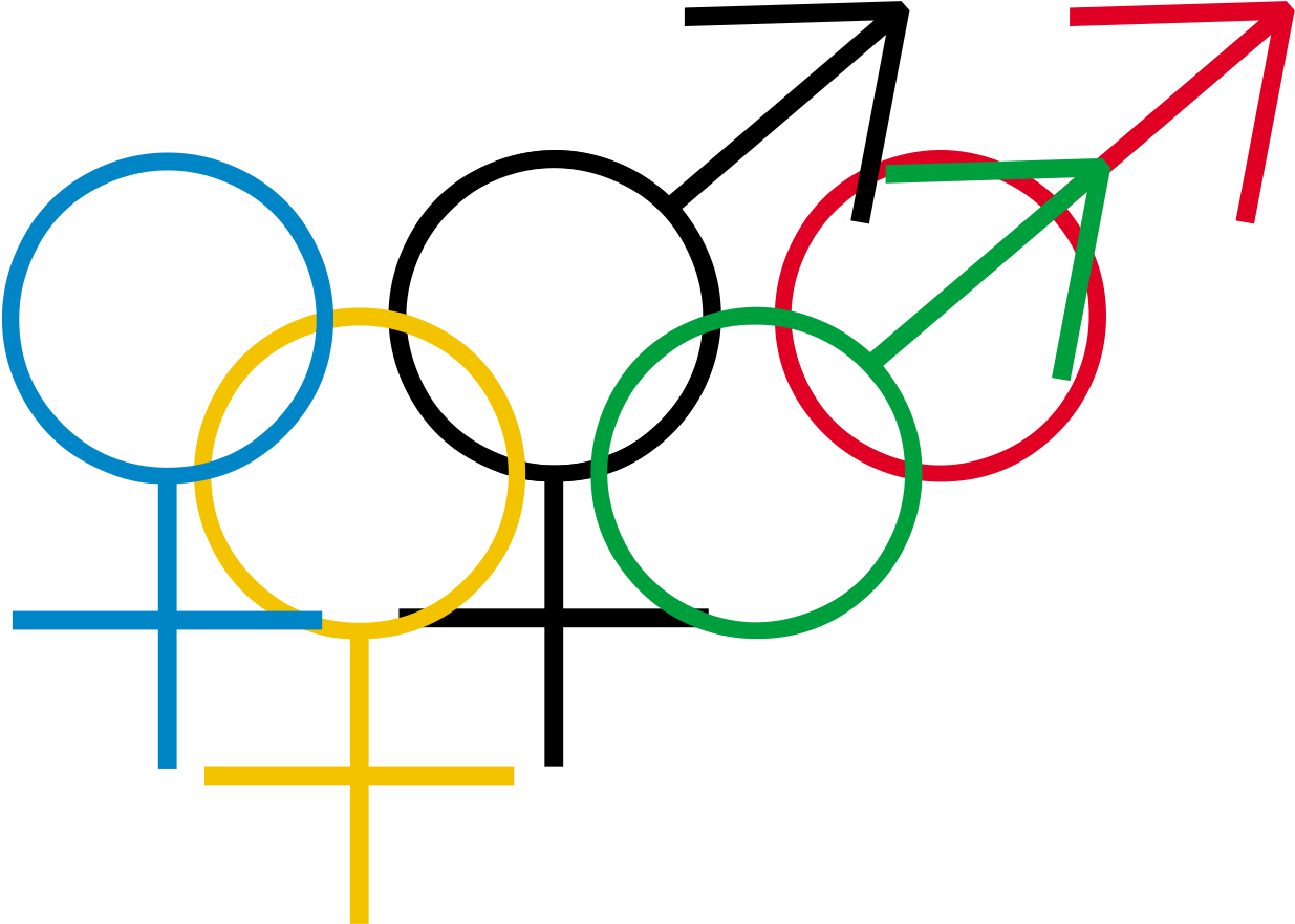 The Olympic Rings Modified With Male And Female Gender - Gender Studies (939x747), Png Download