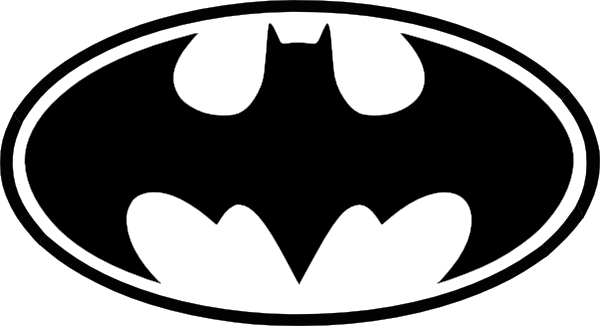 Clip Art Transparent Batman Logo Clip Art At Clker - Batman Symbol Black And White (600x326), Png Download