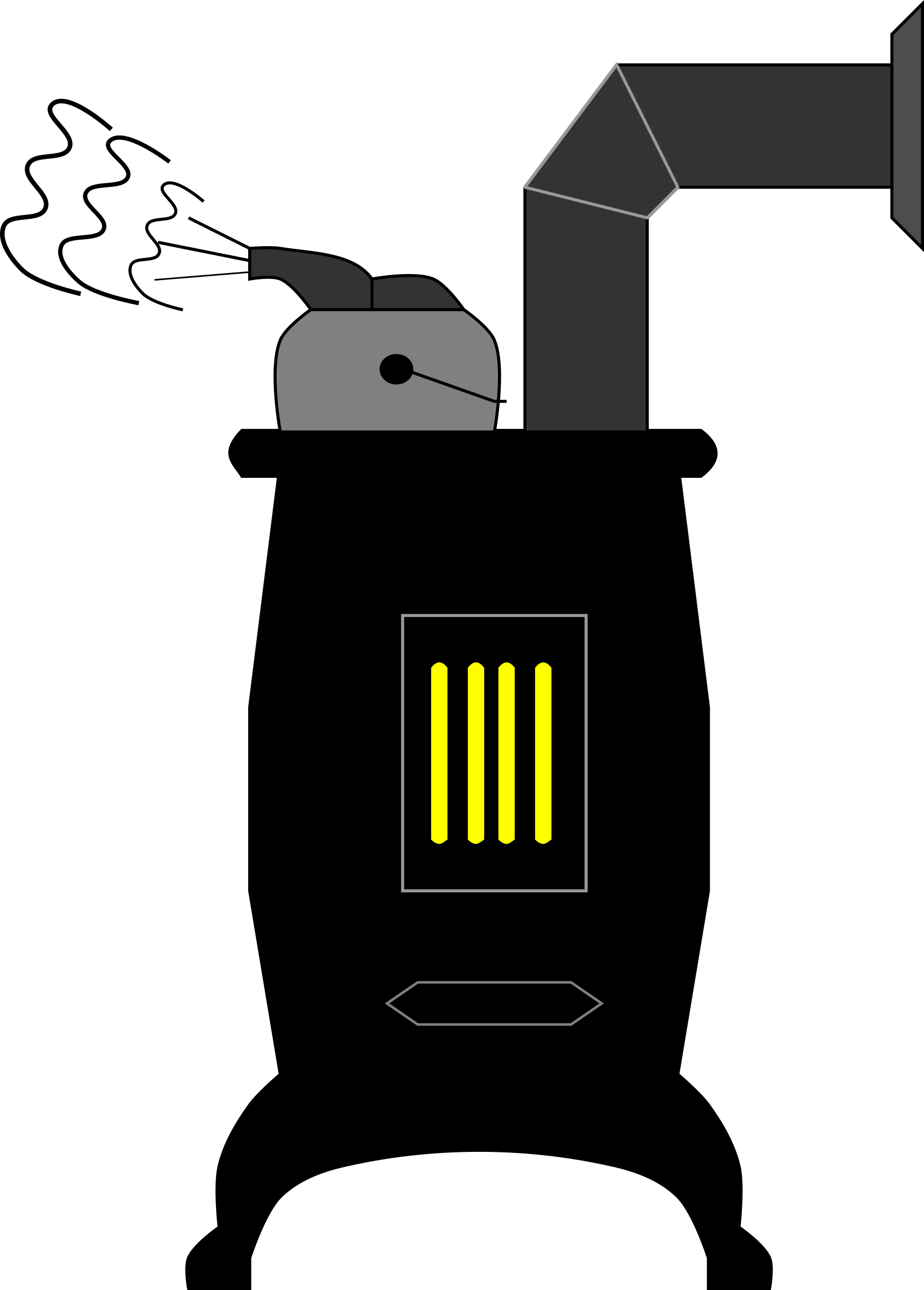 Furnace Wood Stoves Cooking Ranges Fireplace - Furnace Clipart (538x750), Png Download