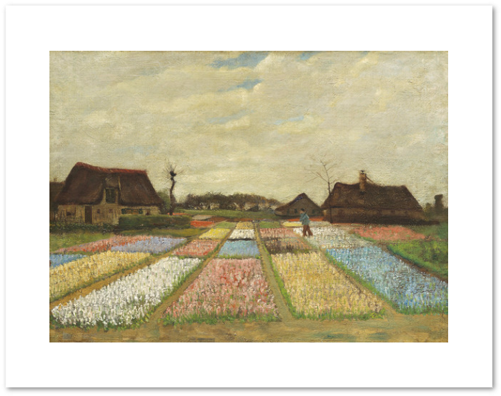 Flower Beds In Holland By Vincent Van Gogh Archival - Home World Famous Wall Paintings (875x787), Png Download