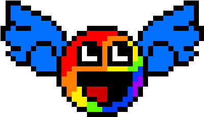 Lol Face W/ Wings - Pixel Art (500x430), Png Download