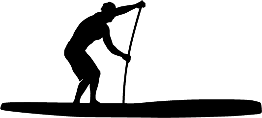 Graphic Free Download Silhouette At Getdrawings Com - Stand Up Paddling Silhouette (533x241), Png Download