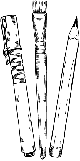 Art Supplies Web2 - Black And White Art Supplies (281x559), Png Download