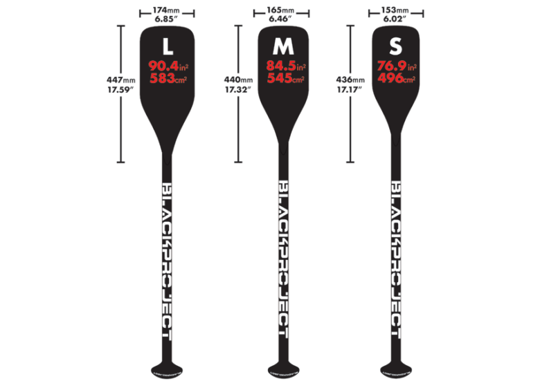 Black Project Hydro Race Paddle Blade Size Comparison - Champagne Stemware (1080x550), Png Download
