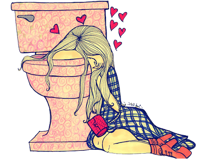 Tekening Met Emoties - Anime Girl Love Sick (439x344), Png Download