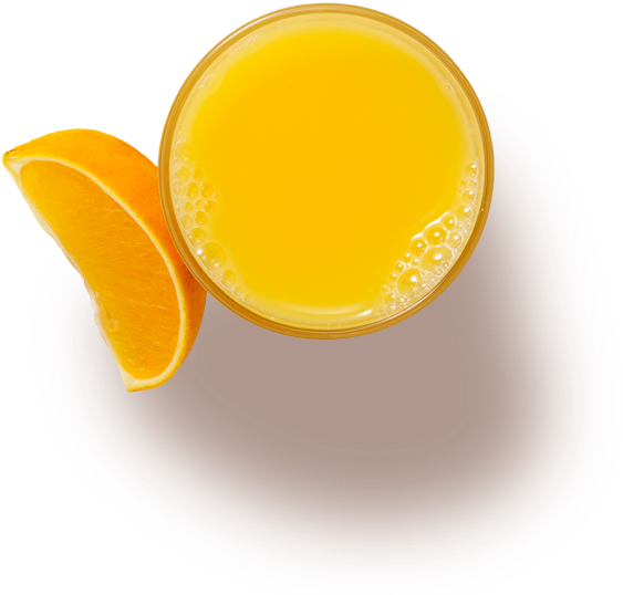 Learn More - Orange Juice Top Png (565x548), Png Download