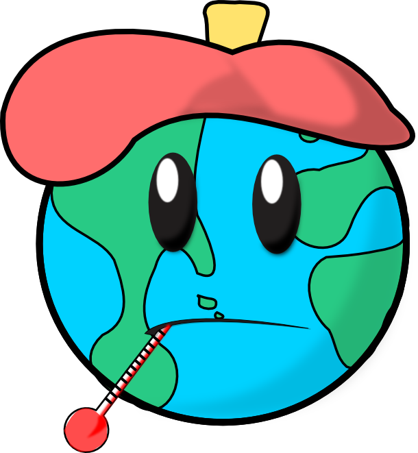 Sick - Global Warming Cartoon Png (610x661), Png Download