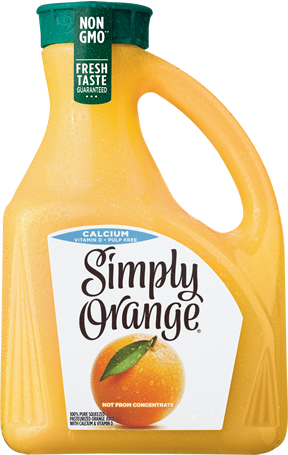Simply Orange<sub>®</sub> Pulp Free With Calcium - Simply Orange Juice High Pulp (288x455), Png Download