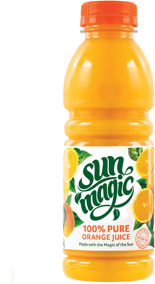 Sunmagic 500ml 100% Pure Orange Juice - Orange Juice (1200x938), Png Download
