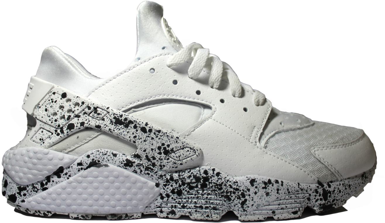 Black And White Speckled Huaraches (1619x1079), Png Download