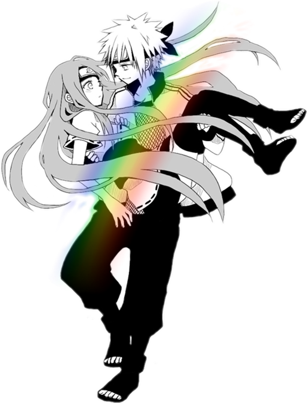 Minakushi Sticker - Manga De Minato Y Kushina (1024x1345), Png Download