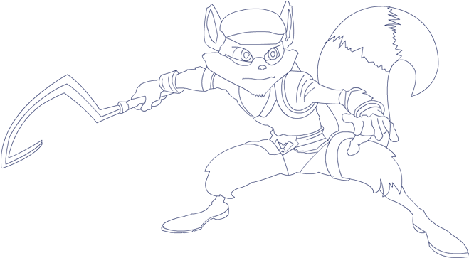 Here Is Sly Cooper And His Template - Illustration (774x582), Png Download